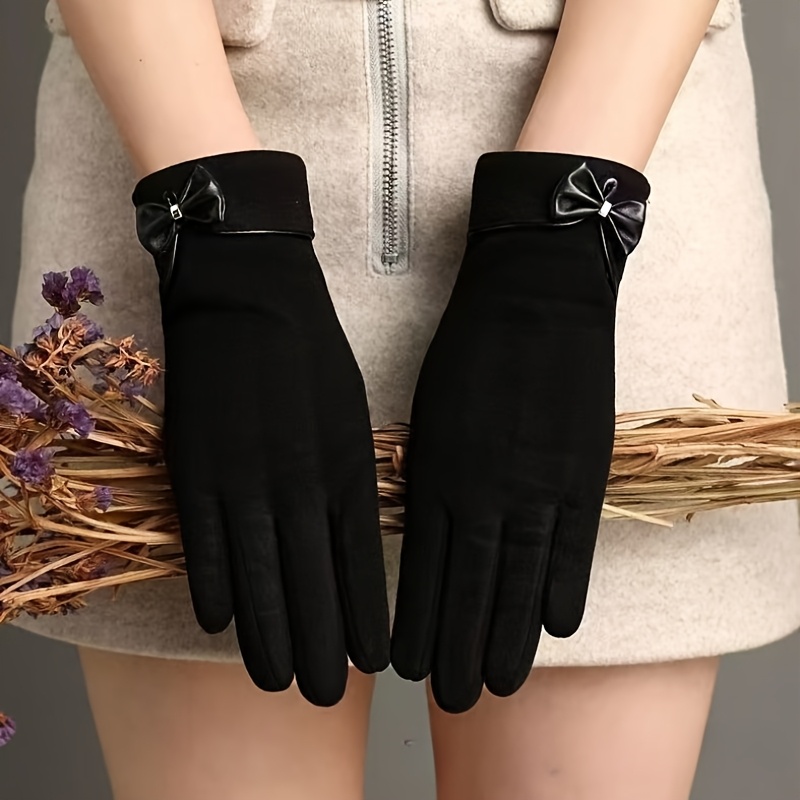 Cycling Commute Essentials - 冬用レディースボウタッチスクリーン暖かいアウトドアウェア多用途グローブ、サイクリング/通勤/旅行に最適な必須の暖かいグローブ