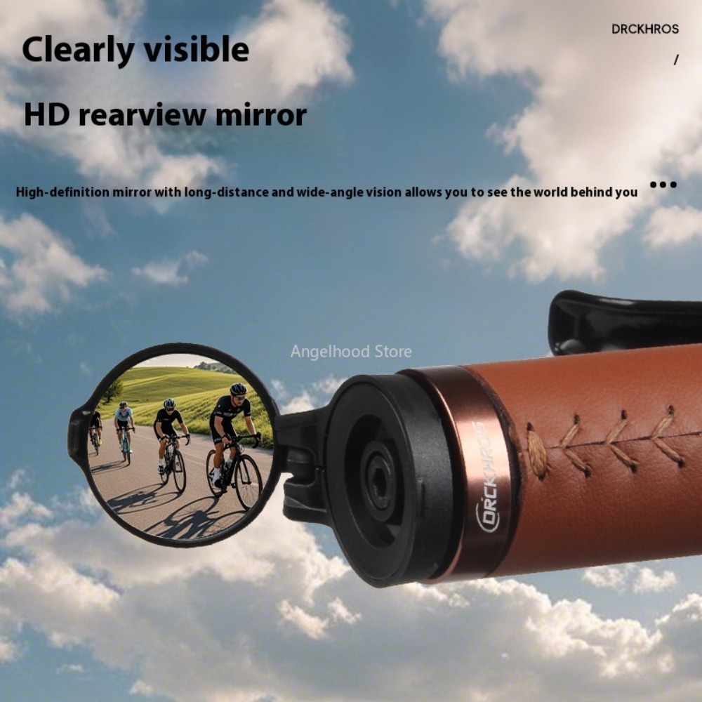 Mirror Handlebar Convex - ハンドルバー取り付け自転車バックミラーアクリルレンズ360 ° 回転凸面ミラー折りたたみ式調節可能な自転車リフレクター