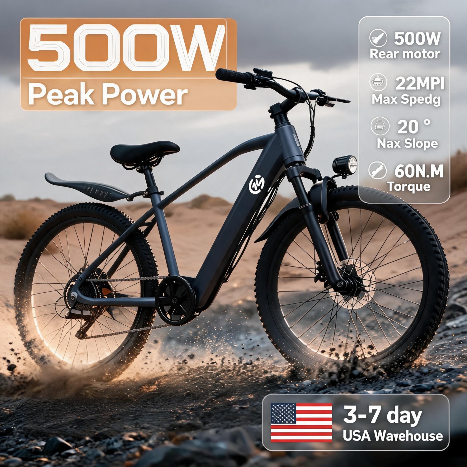 サイバーマンデー電動自転車、全地形対応電動自転車、競技グレー - Cycling Commuting のレビューと価格