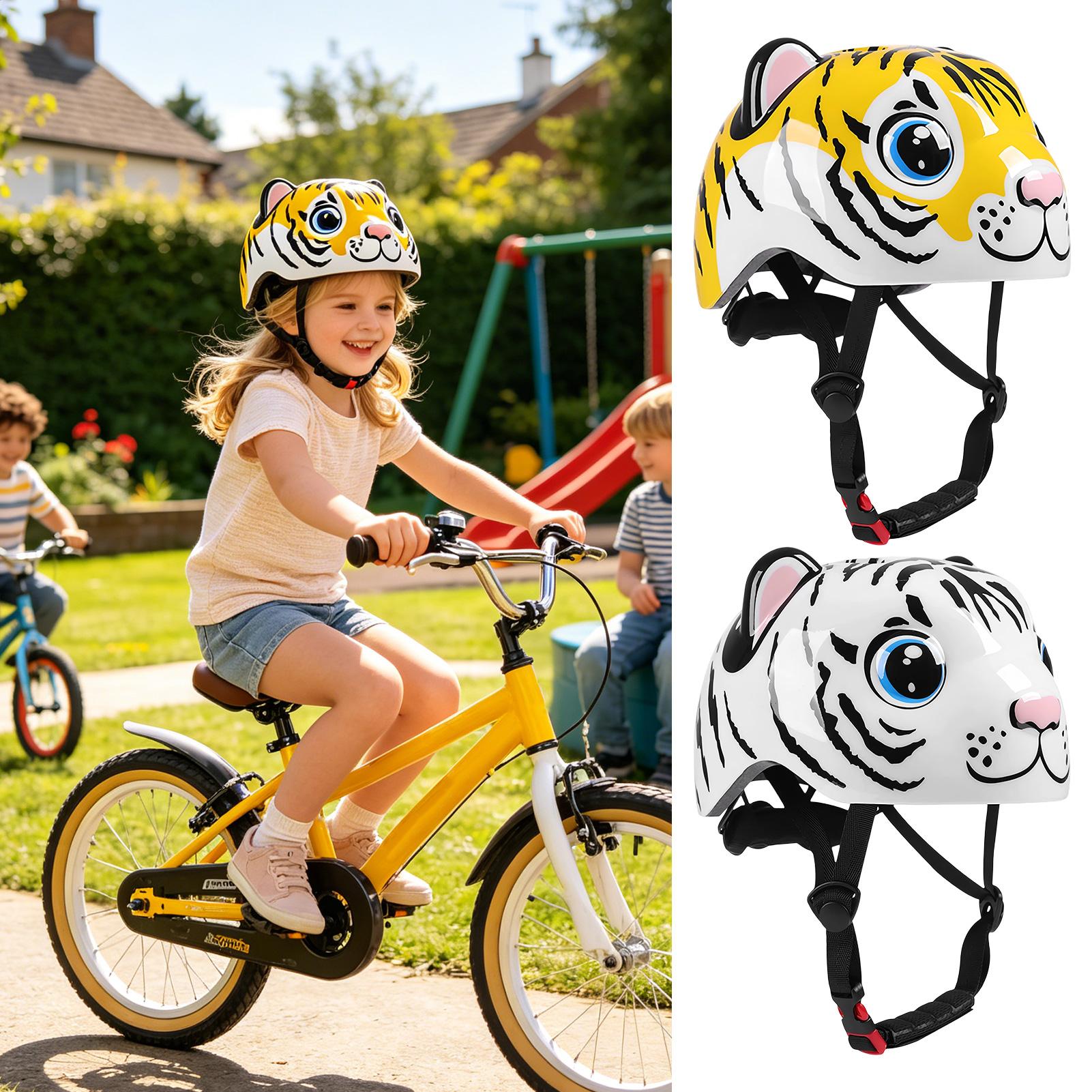 キッズヘルメット タイガーパターン 調節可能な安全装備 男の - Commute Cycling Helmet のレビューと価格