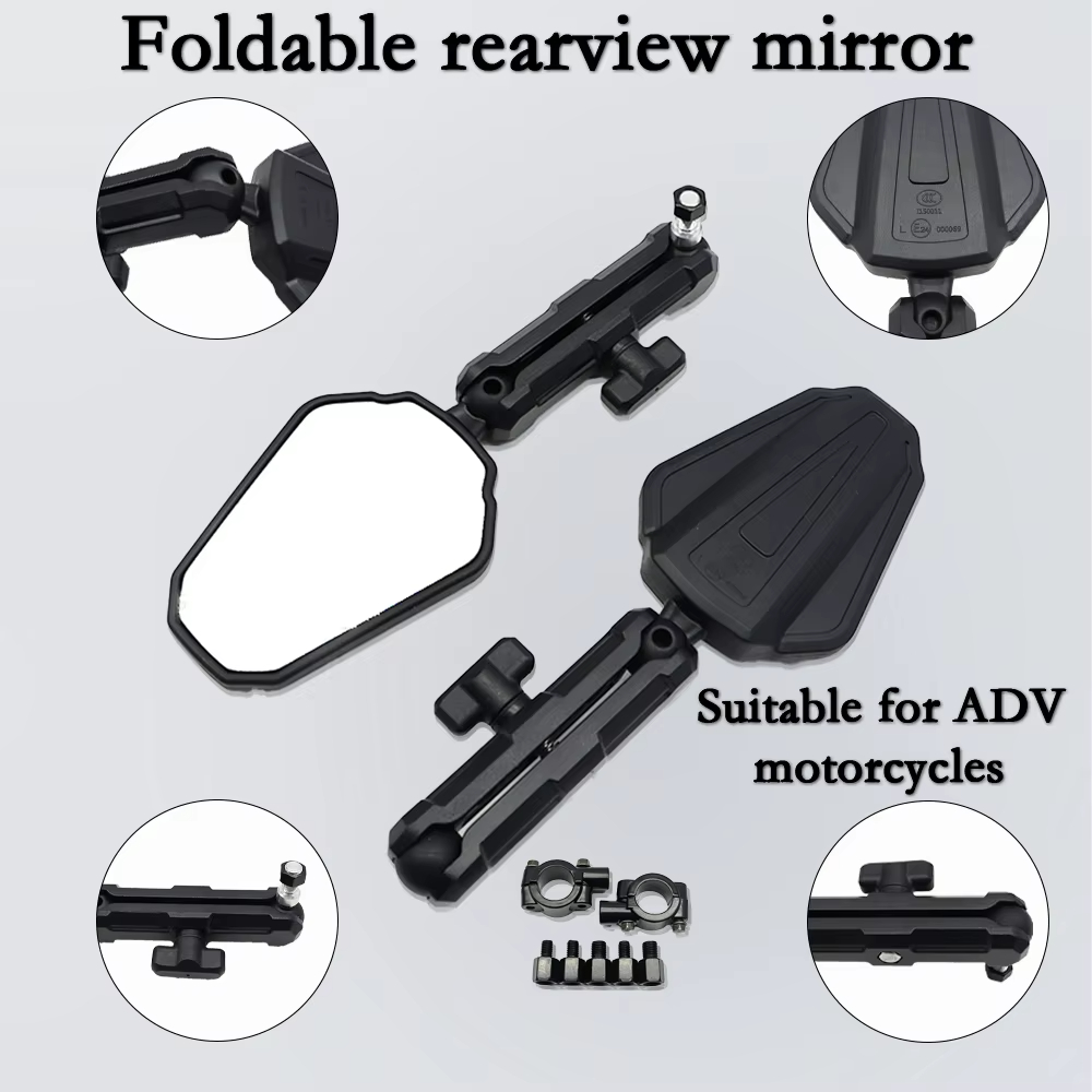 オートバイサイドミラー凸面折りたたみ式オフロードバックミラー - Mirror Handlebar Convex のレビューと価格